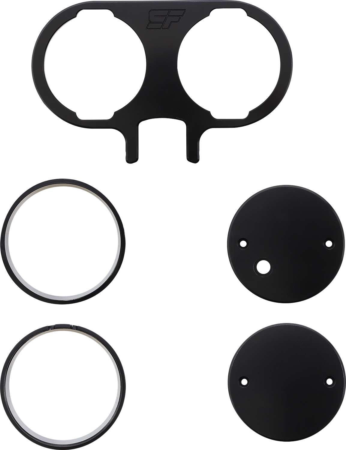 SLYFOX TM-SLY26 Dual Gauge Mount for Dyna Motorcycles - Black
