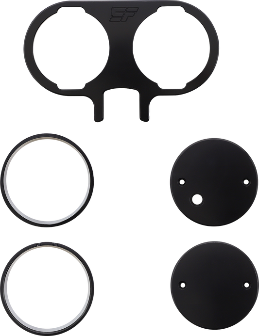 SLYFOX TM-SLY26 Dual Gauge Mount for Dyna Motorcycles - Black