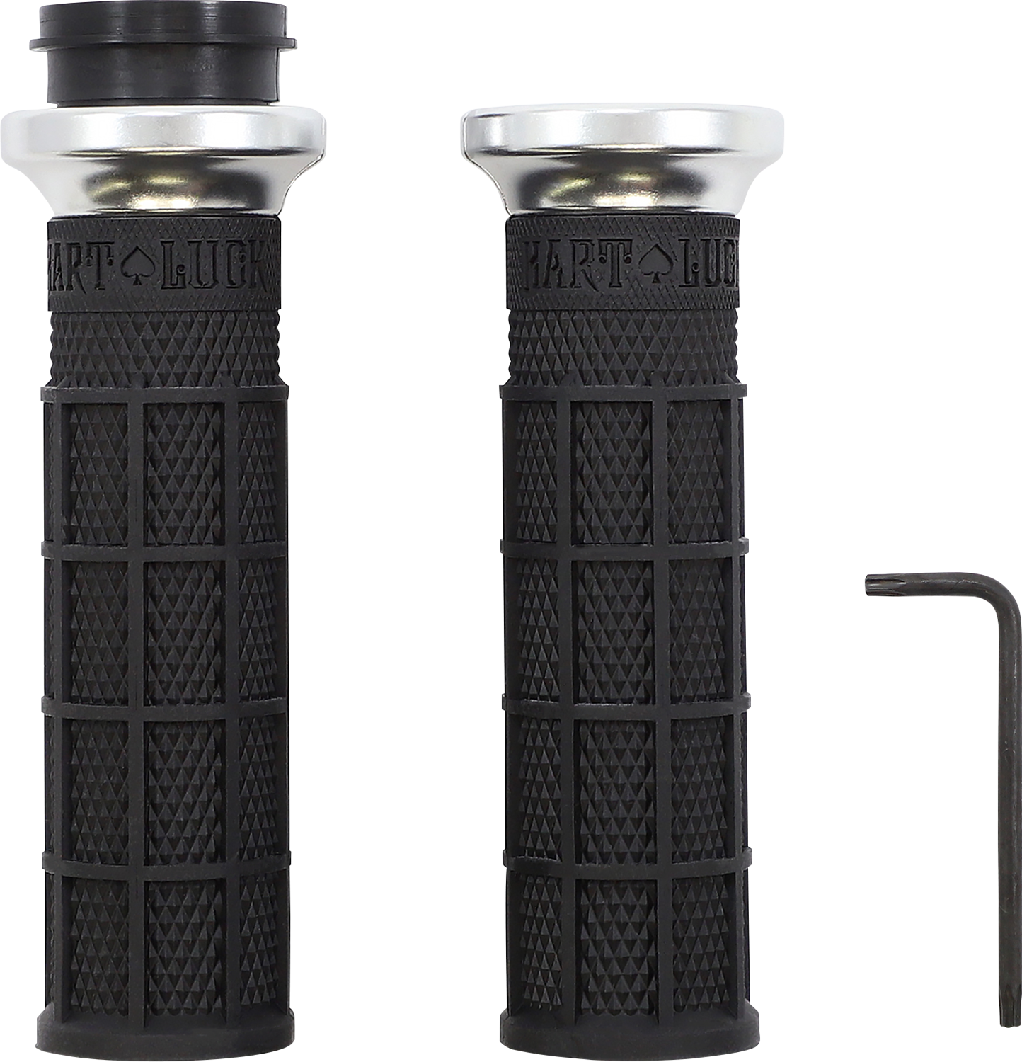 ODI Hart-Luck Signature V-Twin Lock-On™ Grips - TBW - Black/Silver V31HTW-BB-S