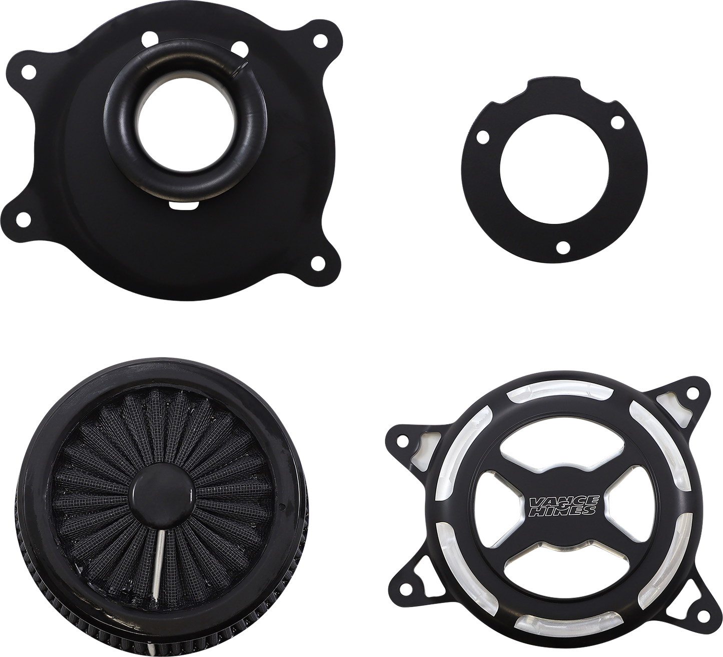 Vance & Hines VO2 X Air Intake Kit - Black Contrast for Harley Touring and Softail Models Part 42343