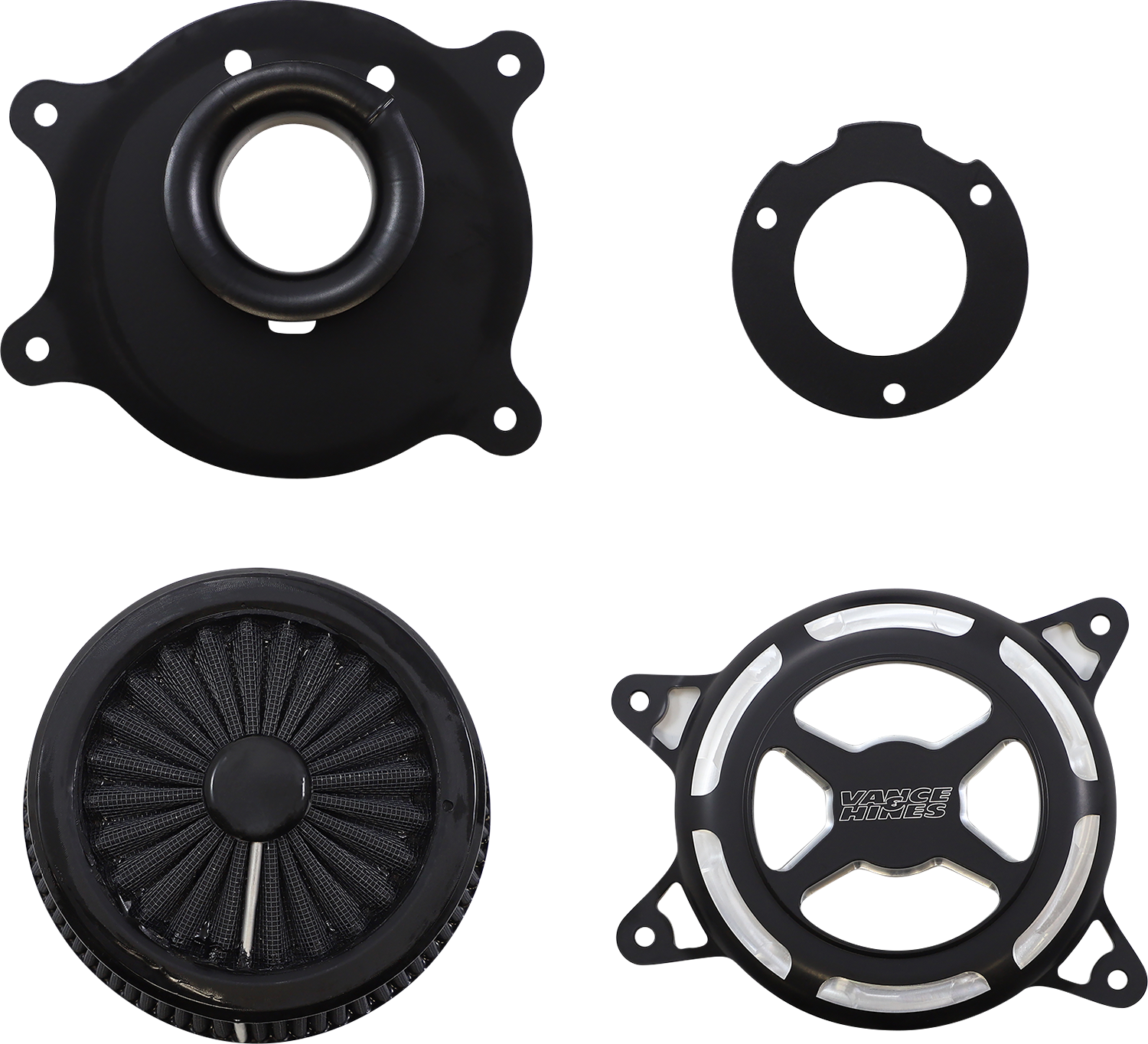 Vance & Hines VO2 X Air Intake Kit - Black Contrast for Harley Touring and Softail Models Part 42343