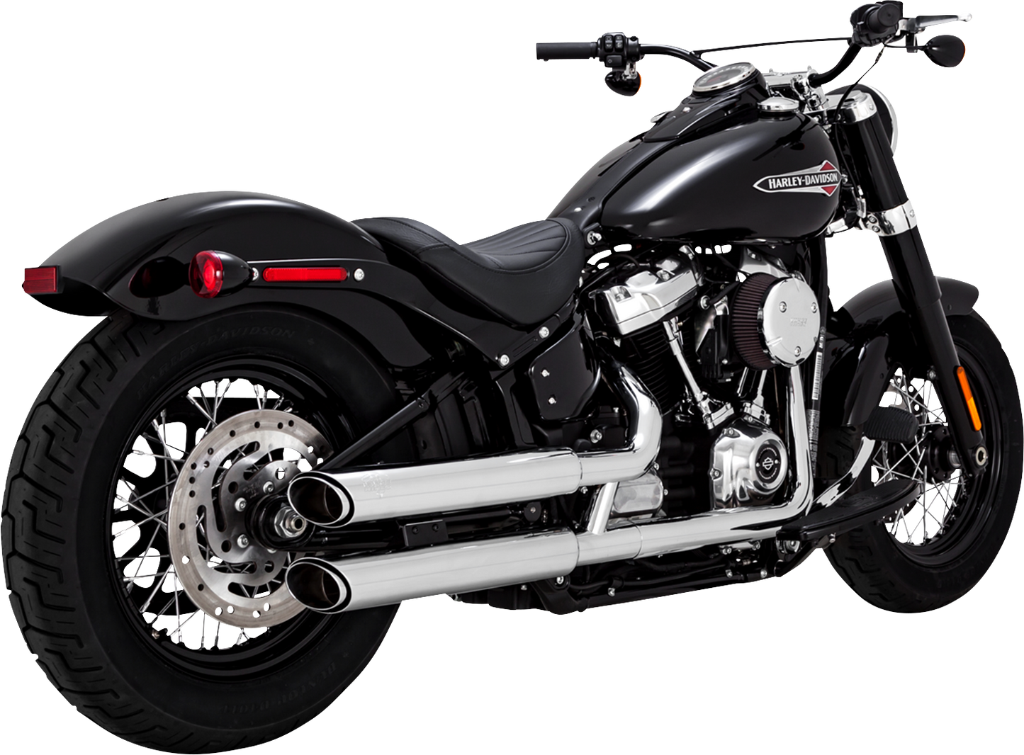 Vance & Hines 16376 3-Inch Twin Slash Chrome Slip-On Muffler with PCX Technology