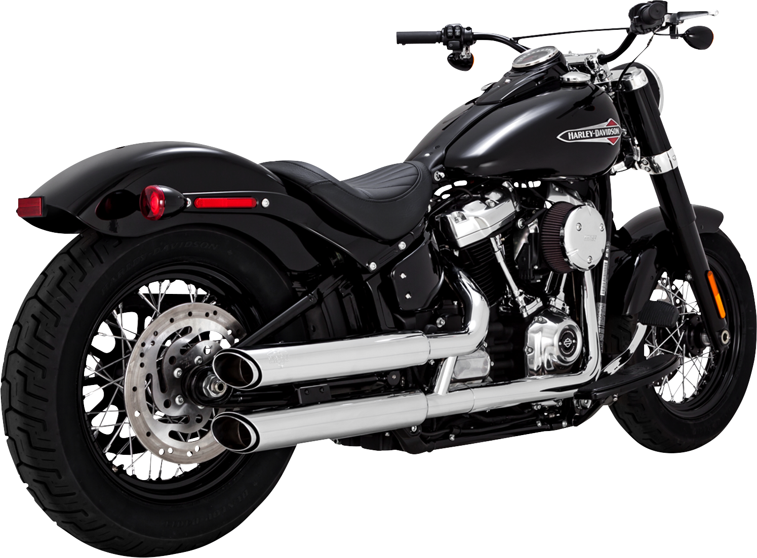 Vance & Hines 16376 3-Inch Twin Slash Chrome Slip-On Muffler with PCX Technology