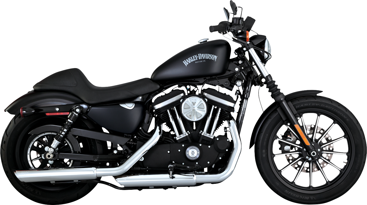 Vance & Hines 16361 Twin Slash 3-Inch Chrome Slip-On Muffler with Power Chamber Exhaust Technology