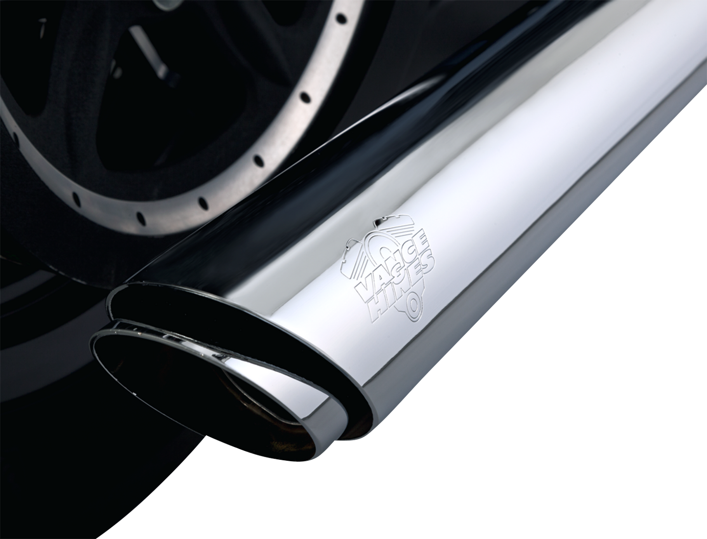 Vance & Hines 16361 Twin Slash 3-Inch Chrome Slip-On Muffler with Power Chamber Exhaust Technology