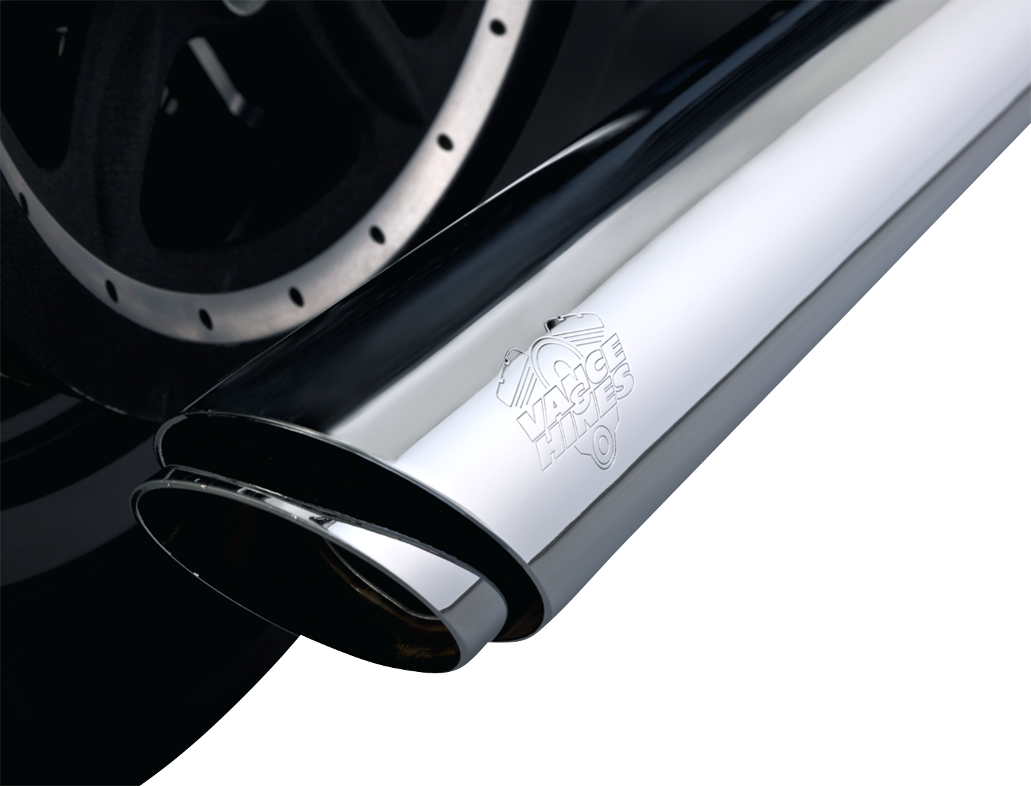 Vance & Hines 16361 Twin Slash 3-Inch Chrome Slip-On Muffler with Power Chamber Exhaust Technology