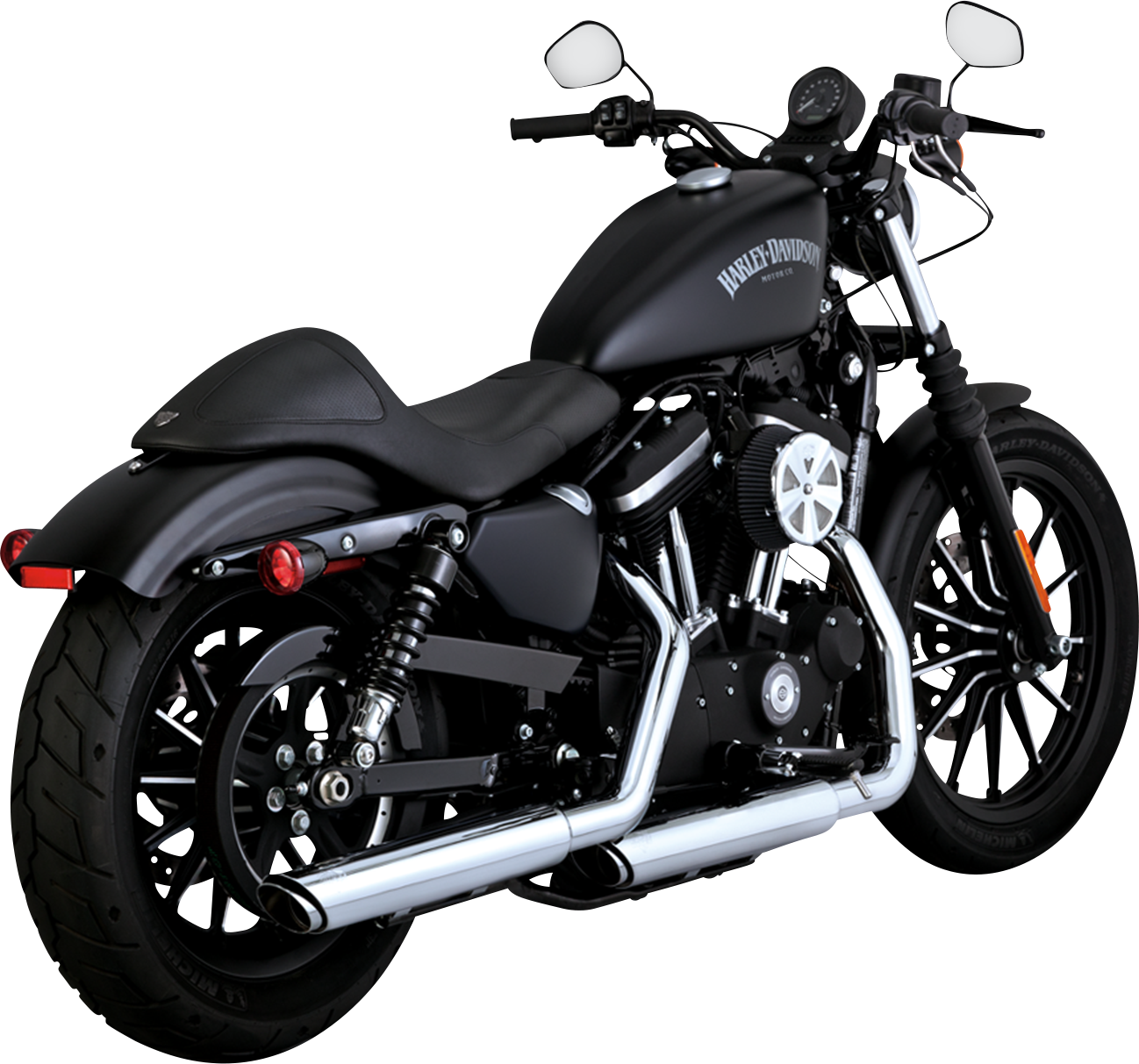 Vance & Hines 16361 Twin Slash 3-Inch Chrome Slip-On Muffler with Power Chamber Exhaust Technology