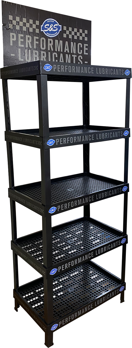 S&S CYCLE 5-Shelf Oil Display X80-6025S-5 for Retail Stores