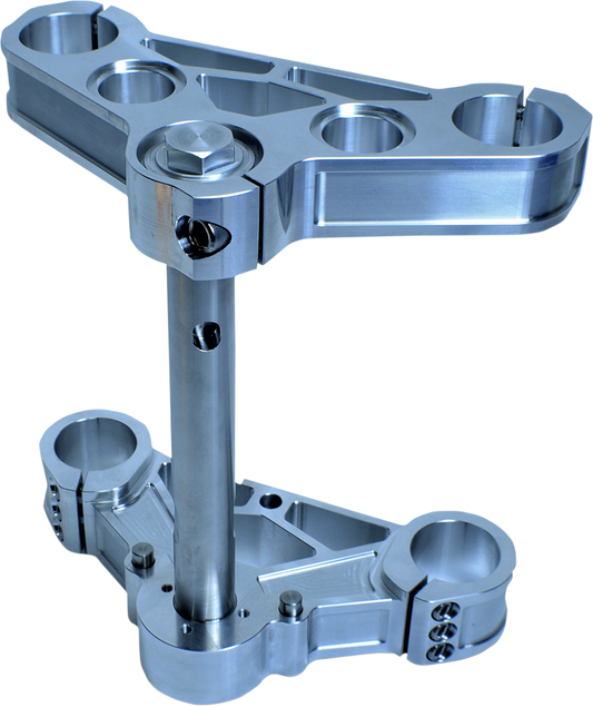 PRO-ONE PERF.MFG. Triple Tree for 39 mm Front Ends - Raw Aluminum - 0 Degree (Part 106200)