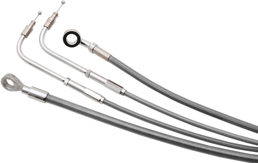 BURLY BRAND Complete Stainless Braided Handlebar Cable/Brake Line Kit - 16" Ape Hangers - '17-'19 Touring B30-1165