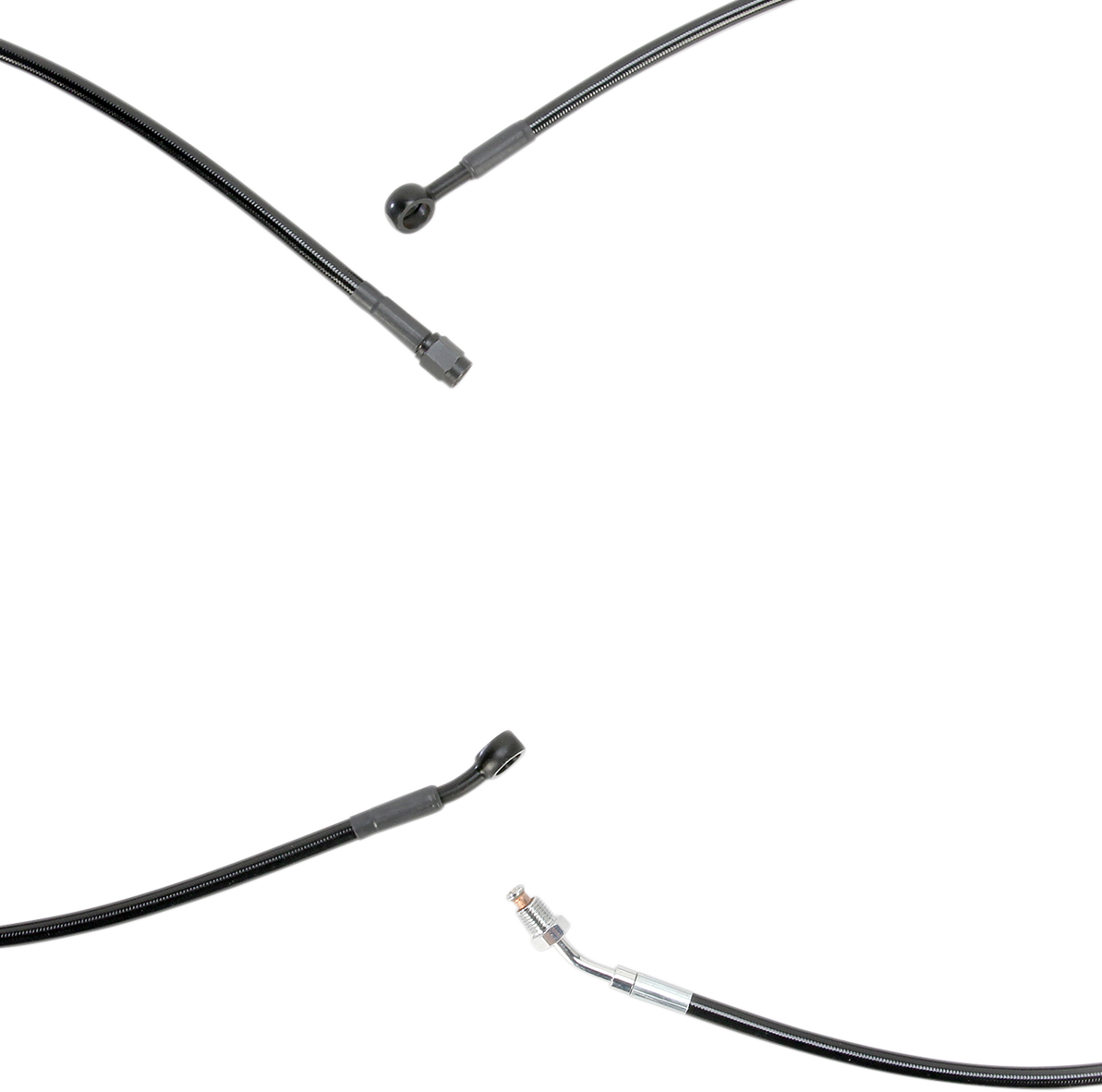 BURLY BRAND Complete Black Vinyl Handlebar Cable/Line Kit for Ape Hangers - ABS - '14-'16 FLH