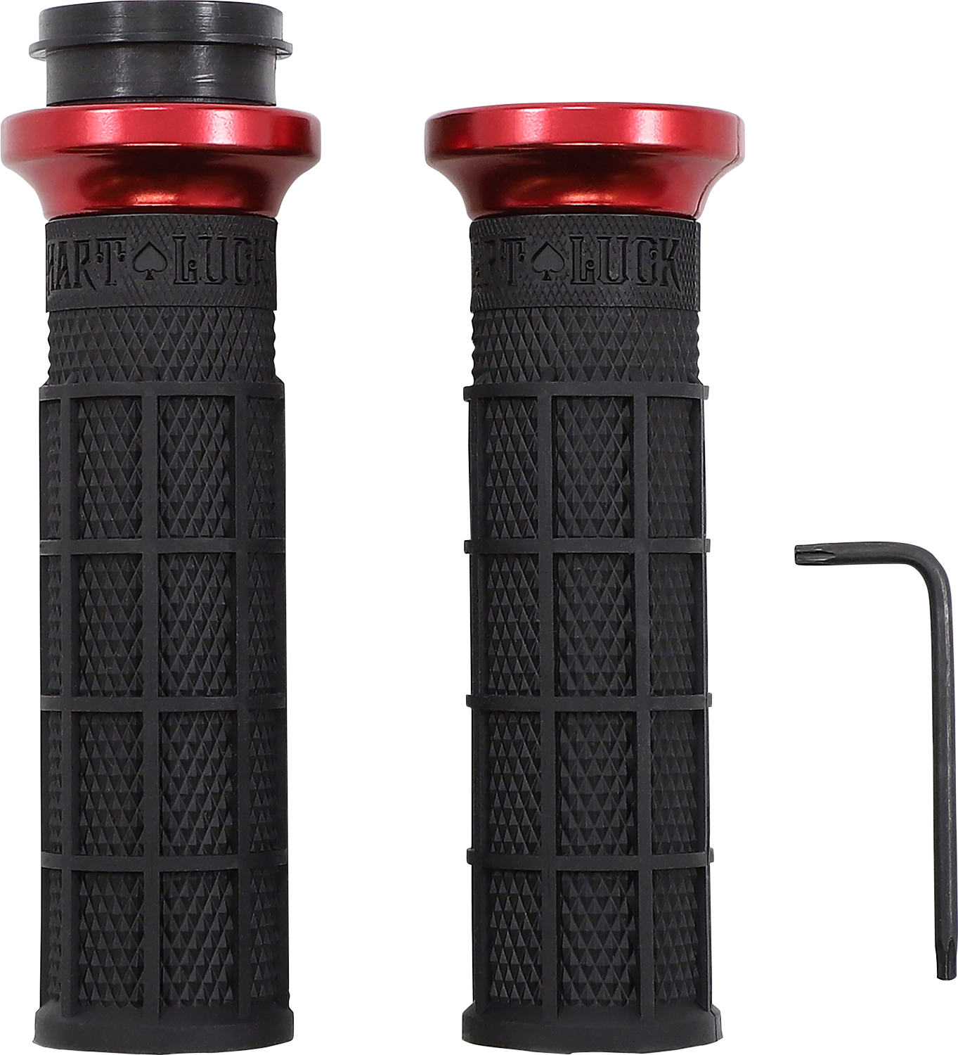 ODI Hart-Luck Signature V-Twin Lock-On™ Grips - TBW - Black/Red V31HTW-BB-R
