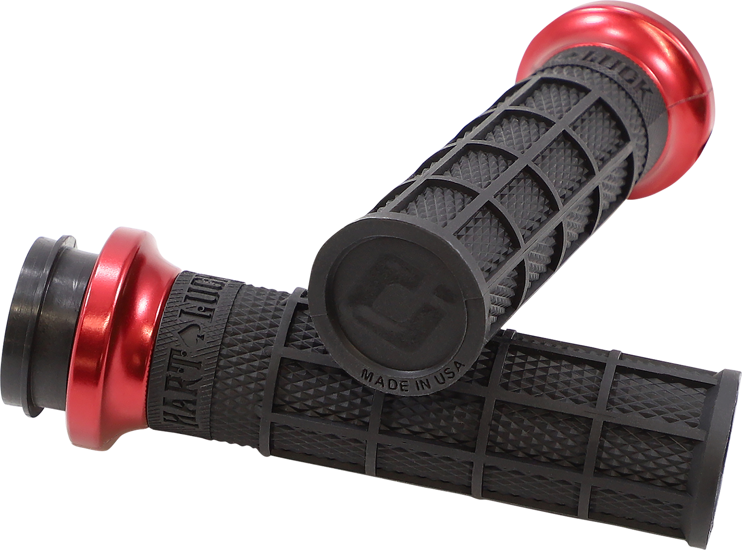 ODI Hart-Luck Signature V-Twin Lock-On™ Grips - TBW - Black/Red V31HTW-BB-R