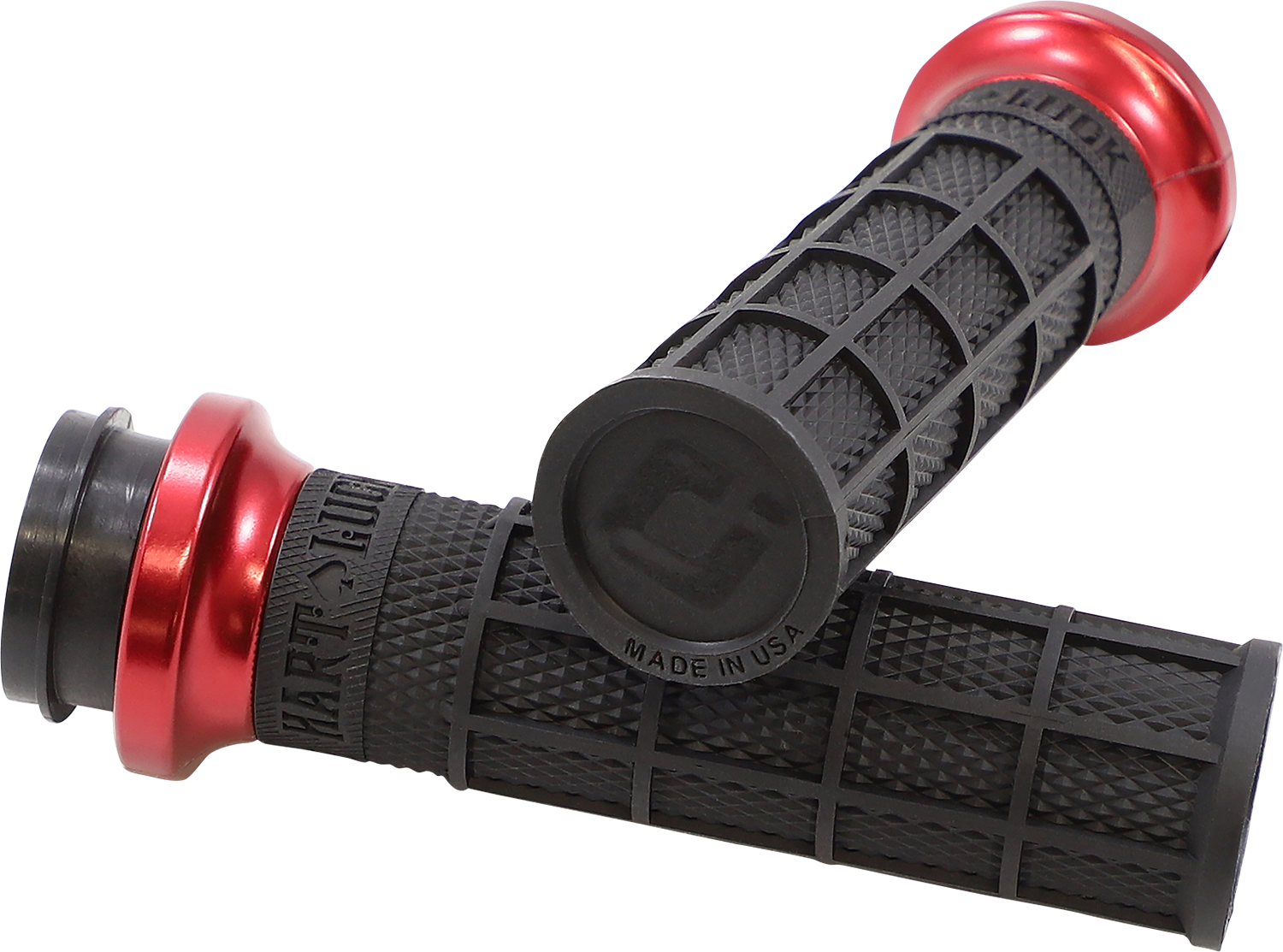 ODI Hart-Luck Signature V-Twin Lock-On™ Grips - TBW - Black/Red V31HTW-BB-R