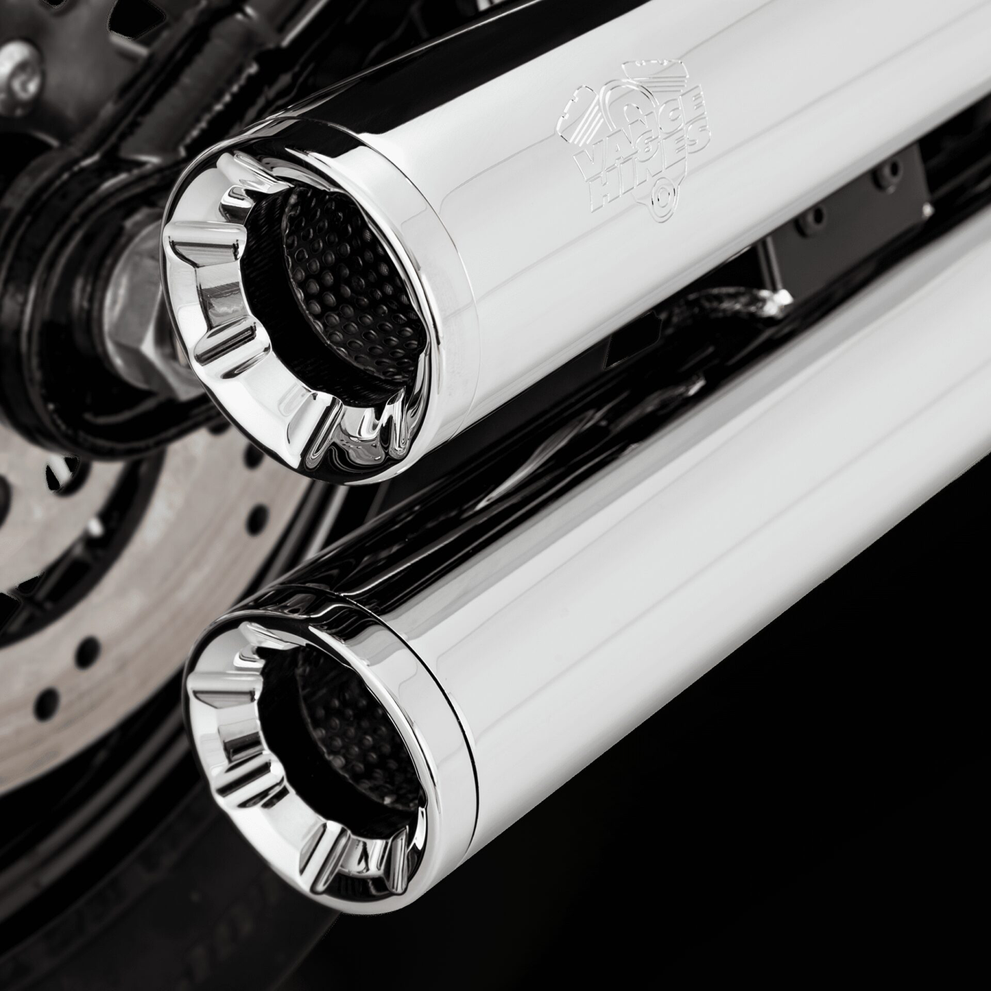 Vance & Hines Eliminator 300 Slip-On Mufflers with PCX Technology - Chrome (Part No. 16316)