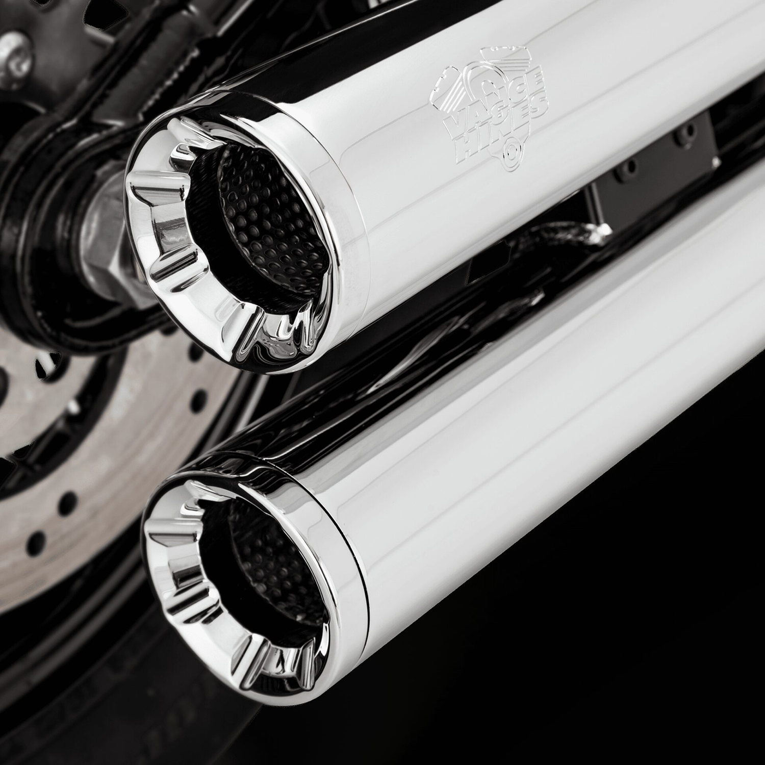 Vance & Hines Eliminator 300 Slip-On Mufflers with PCX Technology - Chrome (Part No. 16316)