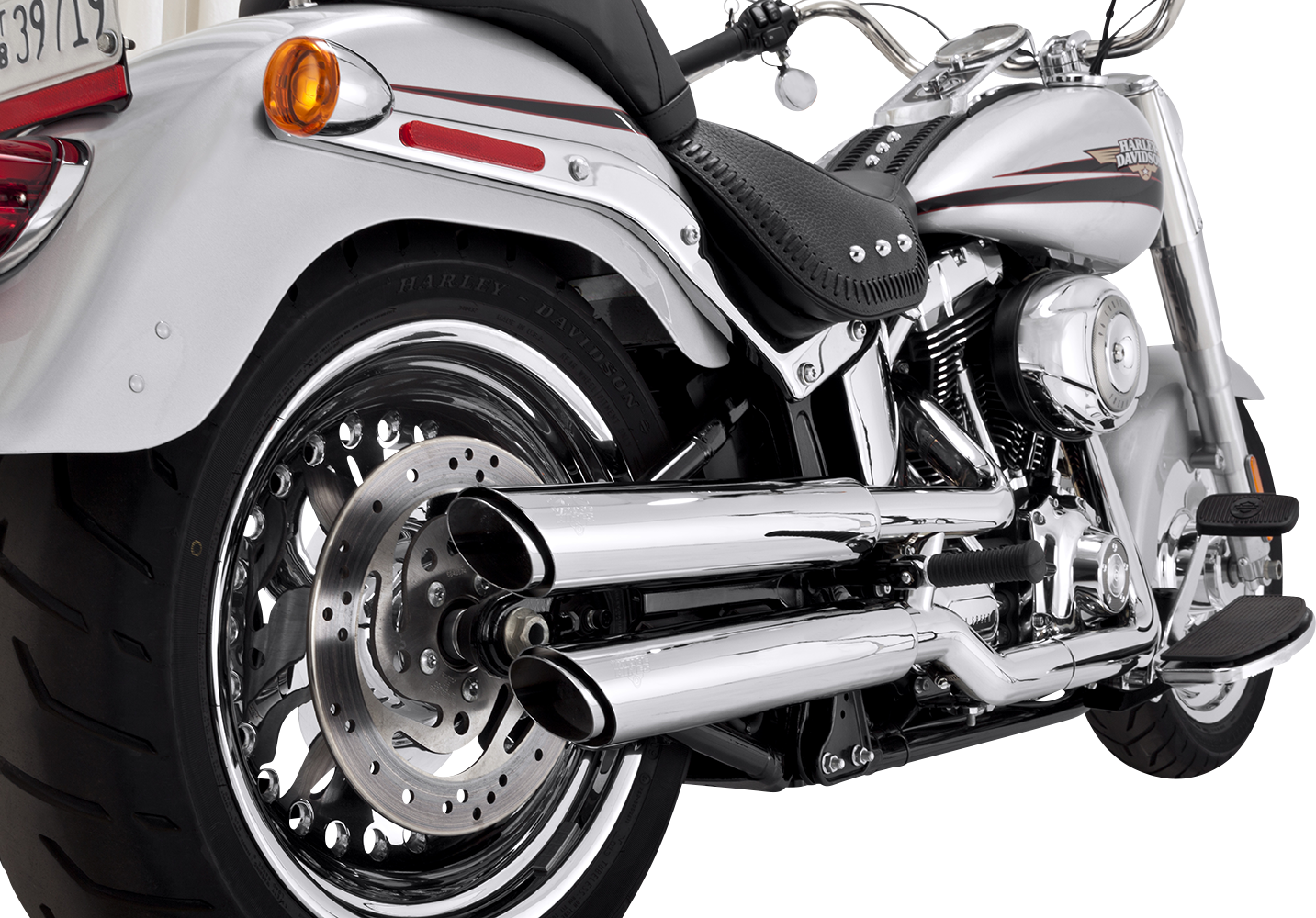 Vance & Hines 16343 3-Inch Twin Slash Slip-On Muffler with Chrome Finish
