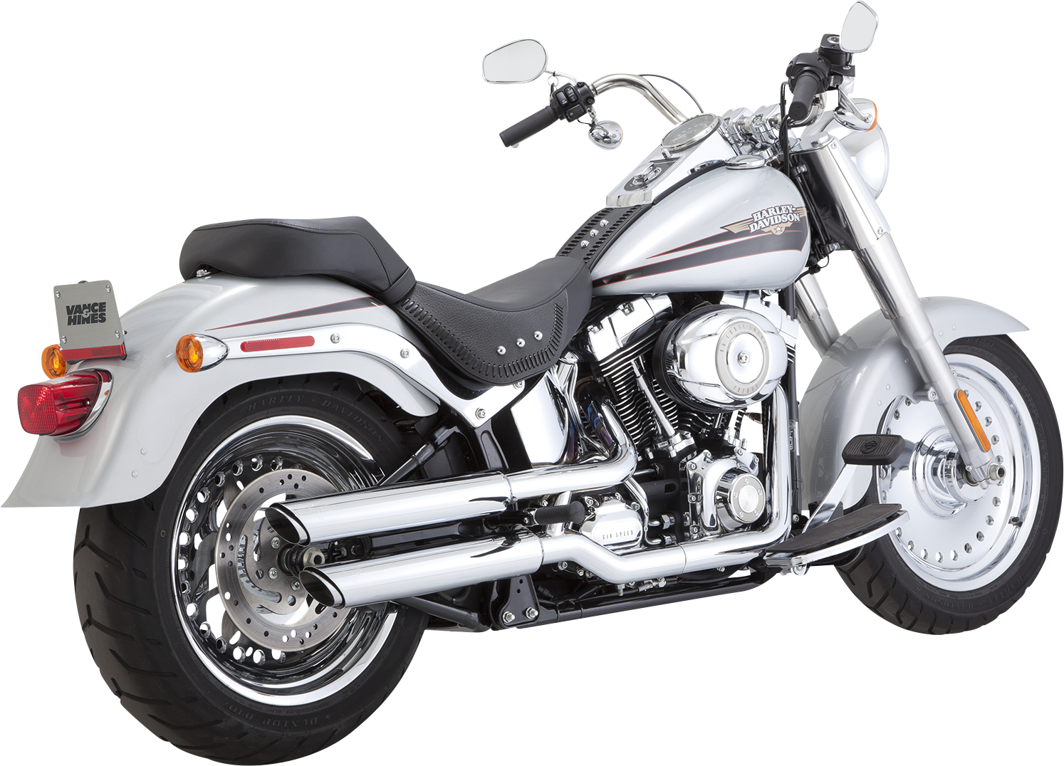 Vance & Hines 16343 3-Inch Twin Slash Slip-On Muffler with Chrome Finish