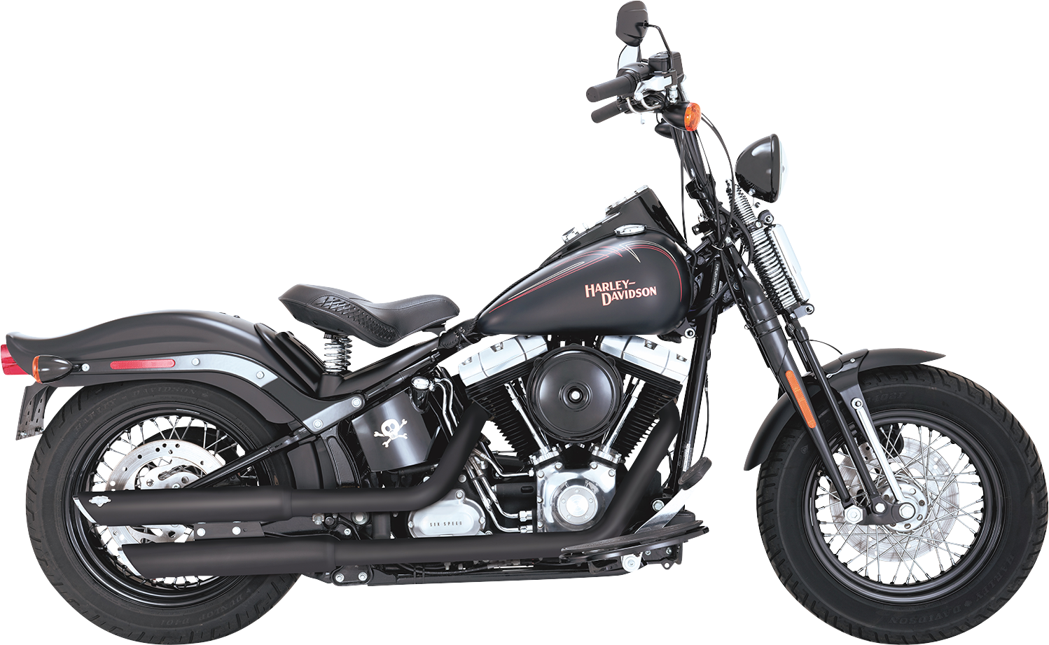 Vance & Hines 3-Inch Twin Slash Slip-On Mufflers with PCX Technology - Black (Part 46341)