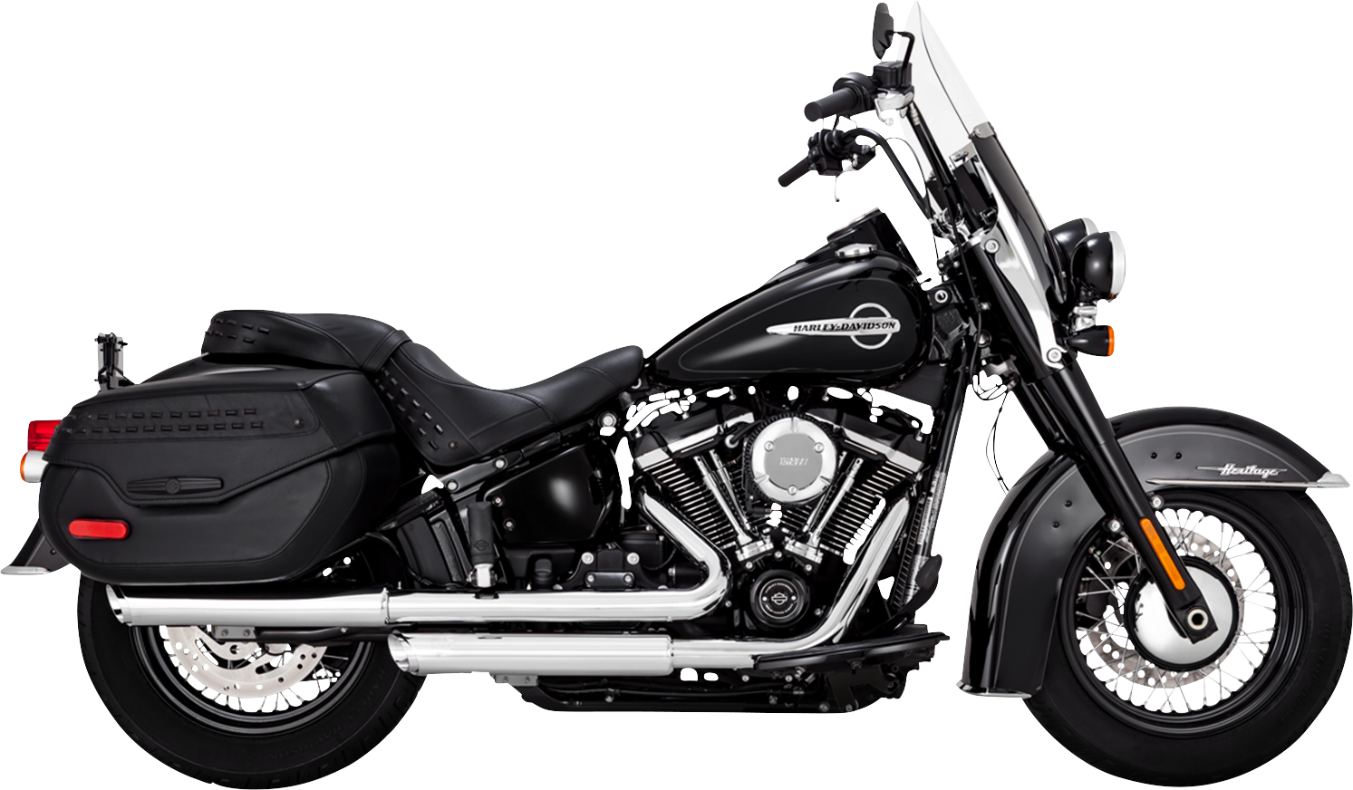 Vance & Hines 3-Inch Twin Slash Slip-On Muffler Chrome Part 16379