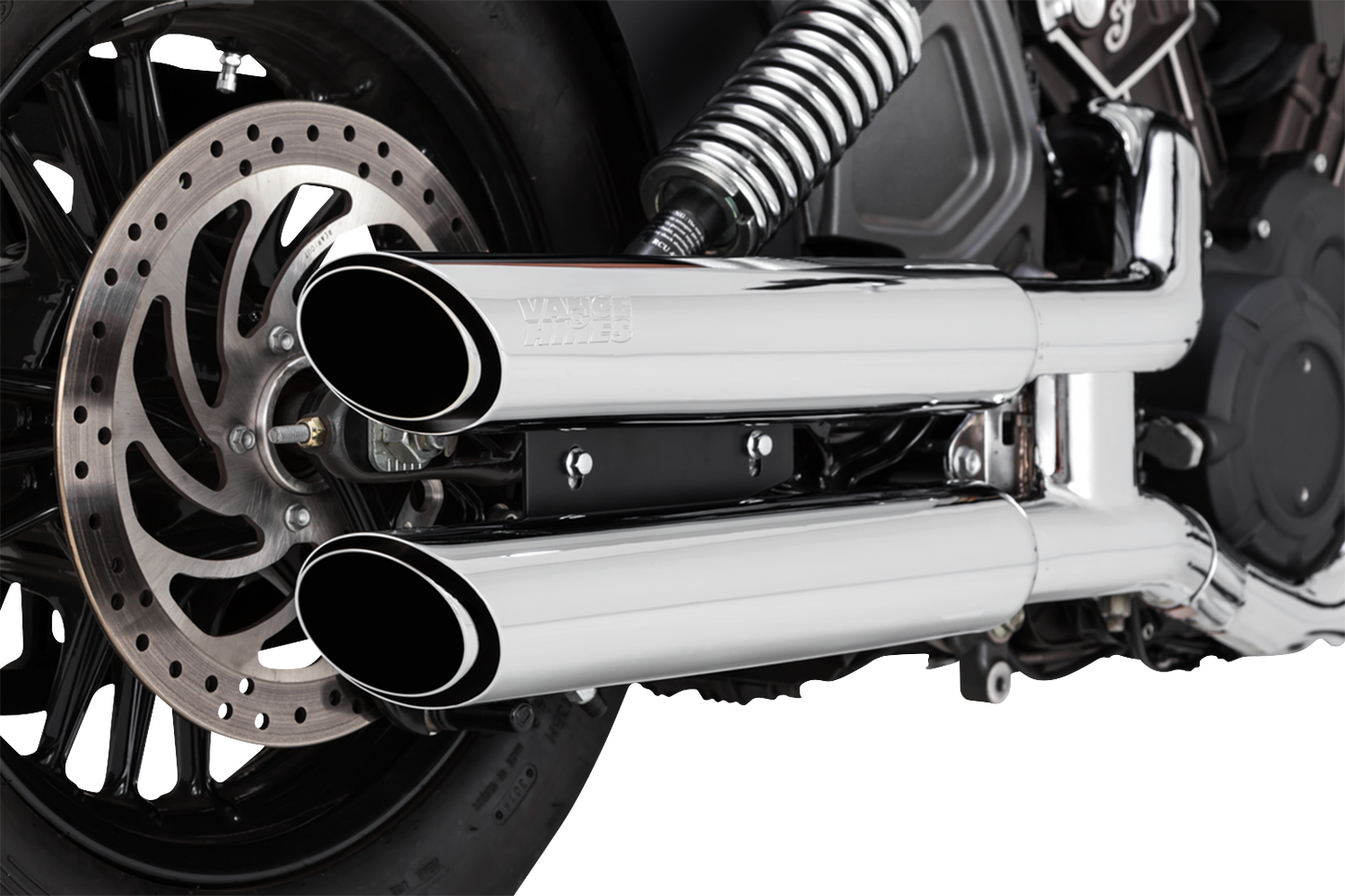 Vance & Hines 3-Inch Twin Slash Slip-On Mufflers with Chrome Finish (Part 18323)