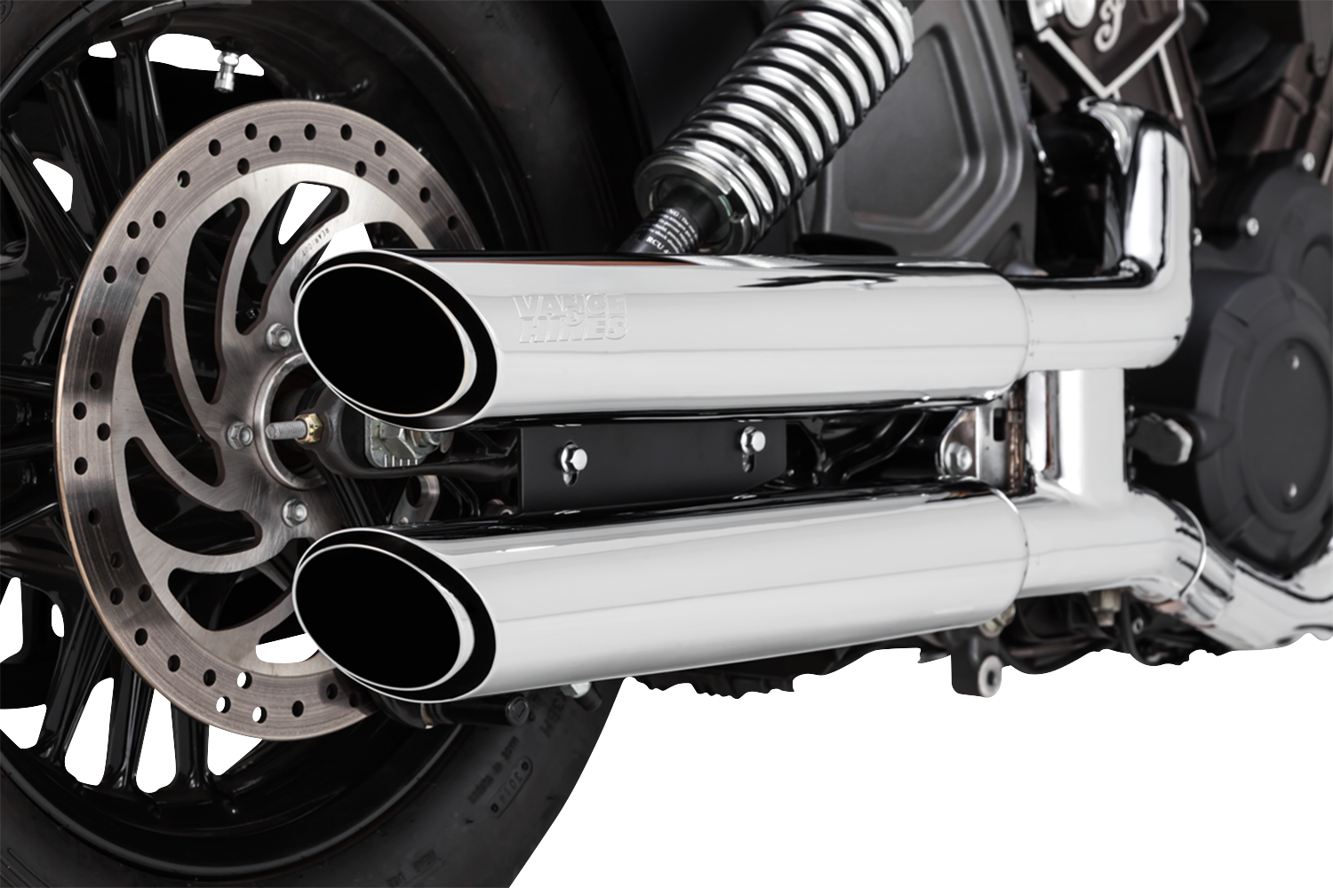 Vance & Hines 3-Inch Twin Slash Slip-On Mufflers with Chrome Finish (Part 18323)