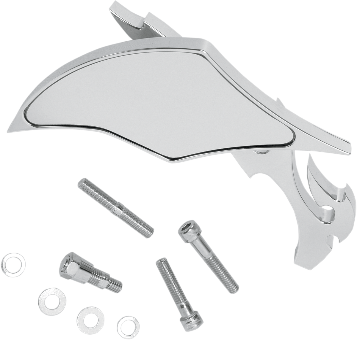 PRO-ONE PERF.MFG. Flame Side View Mirror, Chrome, Left – Part 104220