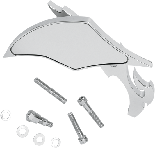 PRO-ONE PERF.MFG. Flame Side View Mirror, Chrome, Left – Part 104220