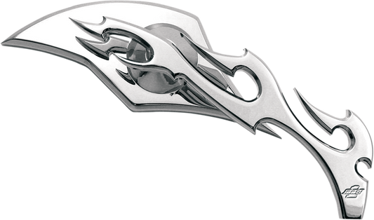 PRO-ONE PERF.MFG. Flame Style Chrome Side View Mirror – Right, Part Number 104230
