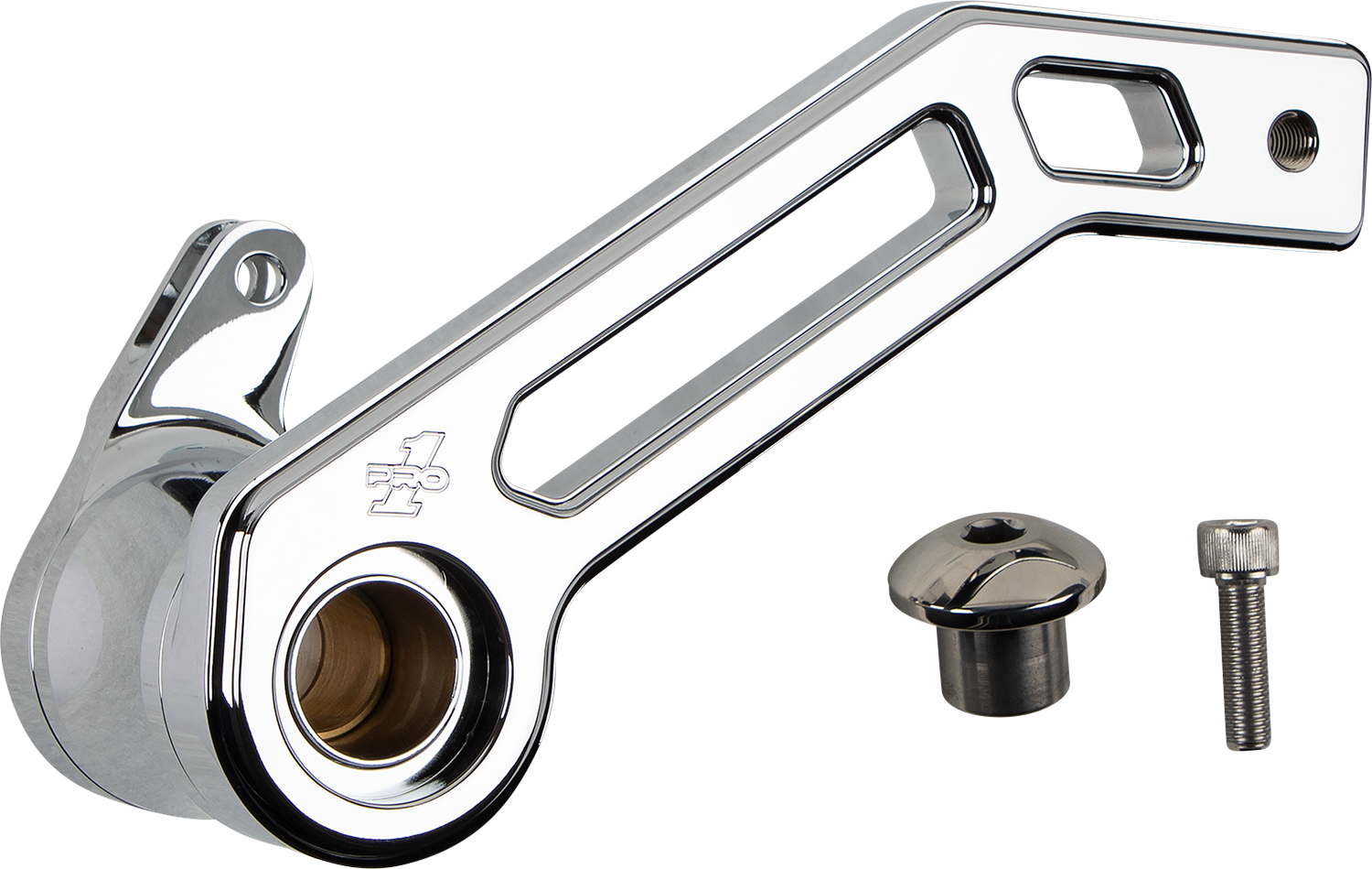 PRO-ONE PERF.MFG. Touring T-Rex Shorty Brake Arm - Chrome - '14-'22 FLHT 500773