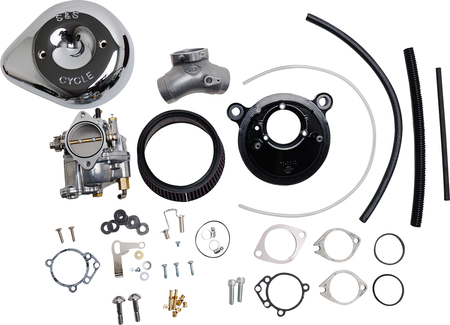 S&S Cycle Super E Carburetor with Stealth Air Cleaner Kit for Evolution Big Twin - Chrome (Part No. 110-0145)