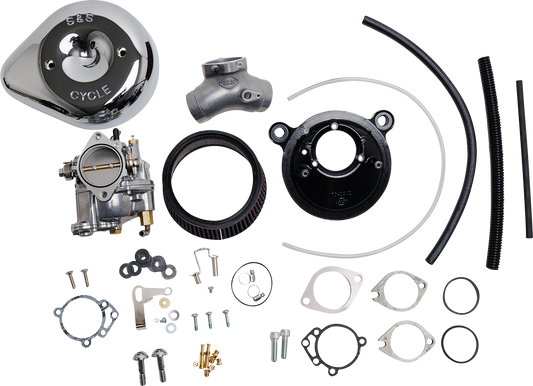 S&S Cycle Super E Carburetor with Stealth Air Cleaner Kit for Evolution Big Twin - Chrome (Part No. 110-0145)