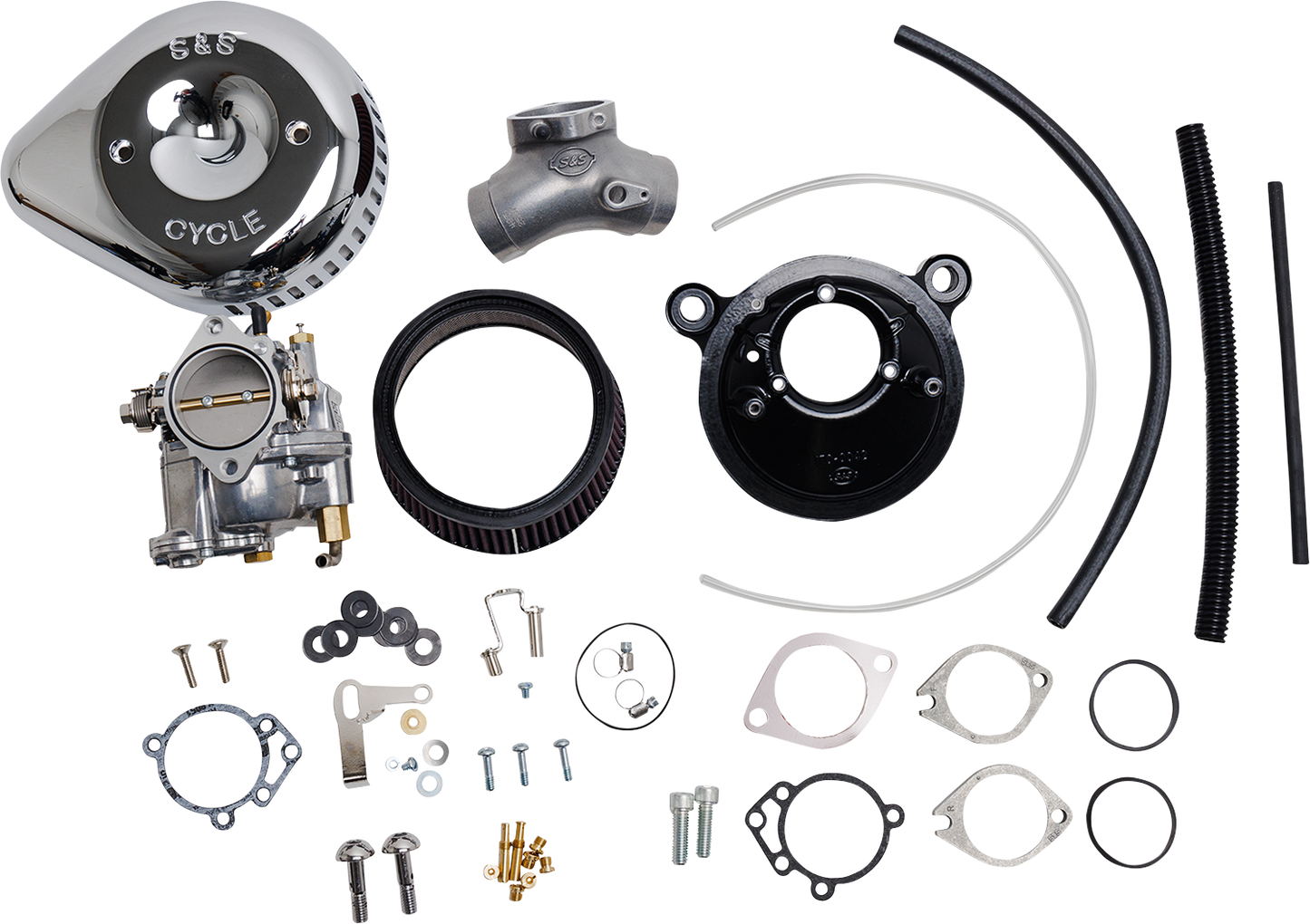S&S CYCLE Super G Carburetor with Stealth Air Cleaner Kit for Evolution Big Twin – Chrome (Part #110-0147)