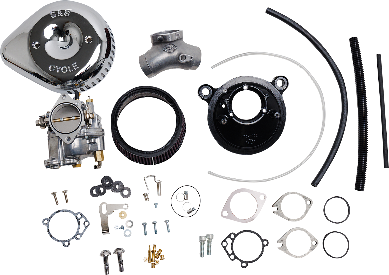 S&S CYCLE Super G Carburetor with Stealth Air Cleaner Kit for Evolution Big Twin – Chrome (Part #110-0147)