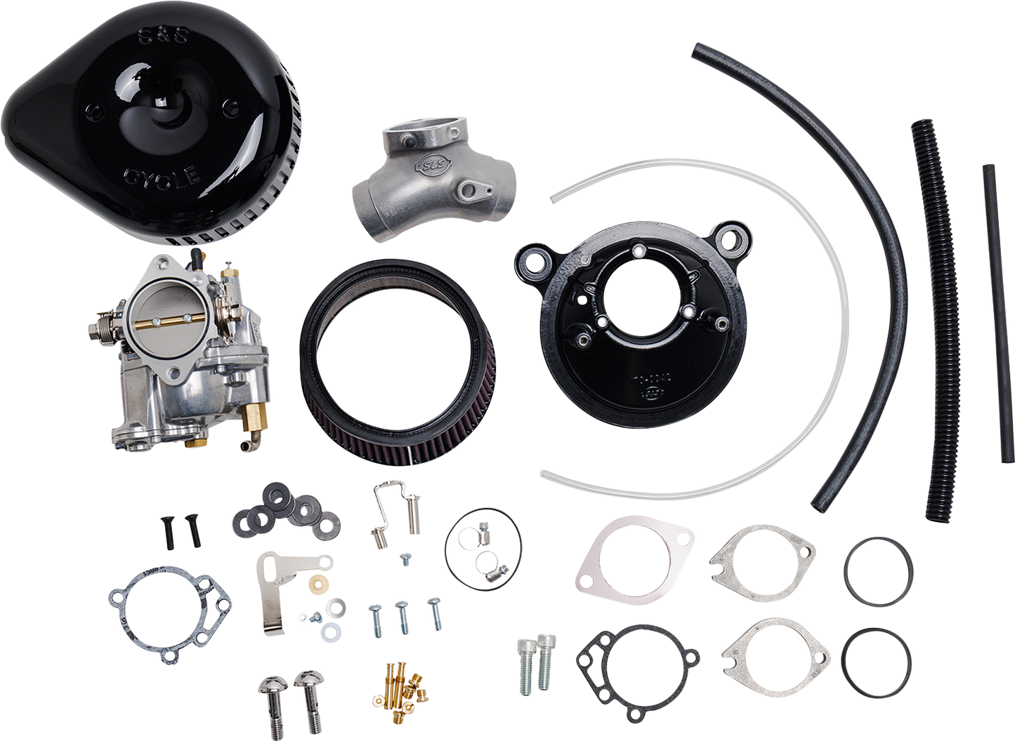 S&S CYCLE Super G Carburetor with Stealth Air Cleaner Kit for Evolution Big Twin - Part 110-0148, Gloss Black