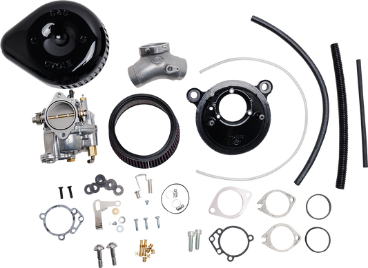 S&S CYCLE Super G Carburetor with Stealth Air Cleaner Kit for Evolution Big Twin - Part 110-0148, Gloss Black