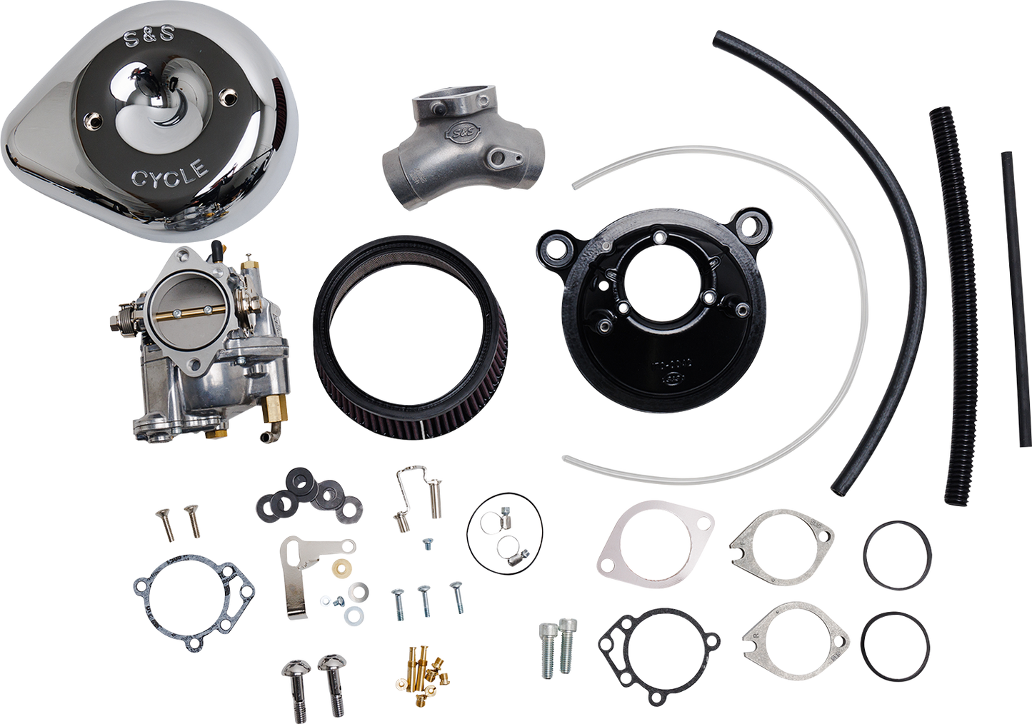 S&S Cycle Super E Carburetor with Stealth Air Cleaner Kit for Harley Twin Cam 110-0149, Chrome Finish