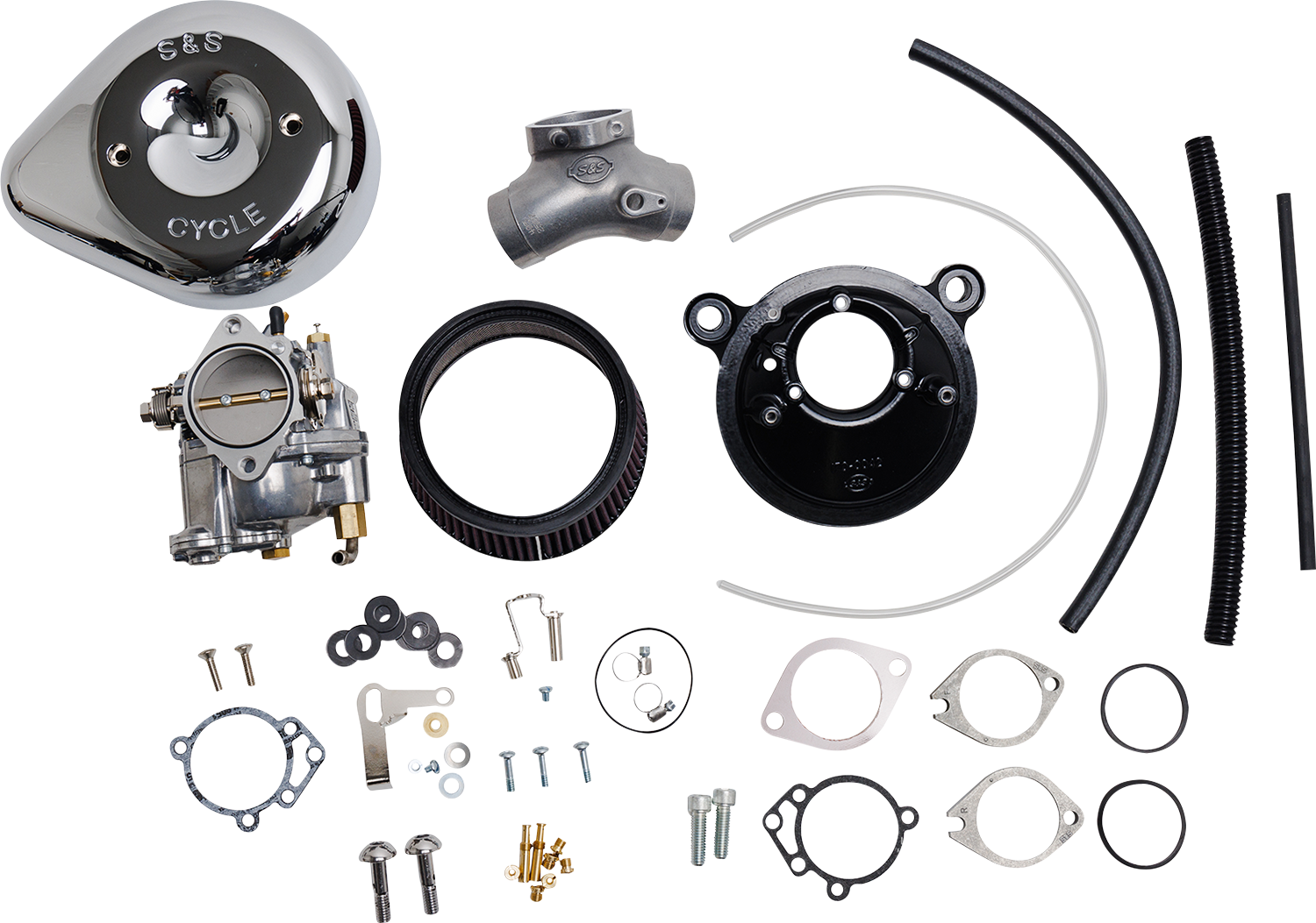 S&S Cycle Super E Carburetor with Stealth Air Cleaner Kit for Harley Twin Cam 110-0149, Chrome Finish