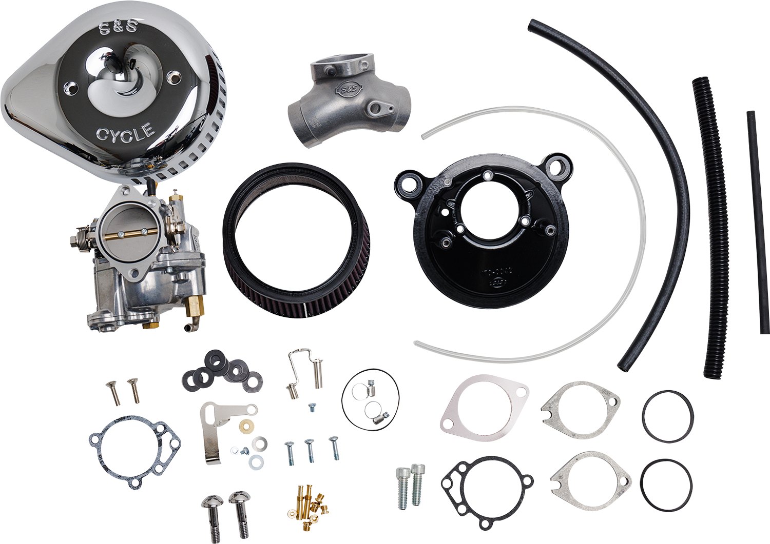 S&S CYCLE Super G Carburetor with Stealth Air Cleaner Kit - Chrome for Twin Cam 110-0150