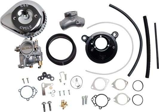 S&S CYCLE Super G Carburetor with Stealth Air Cleaner Kit - Chrome for Twin Cam 110-0150