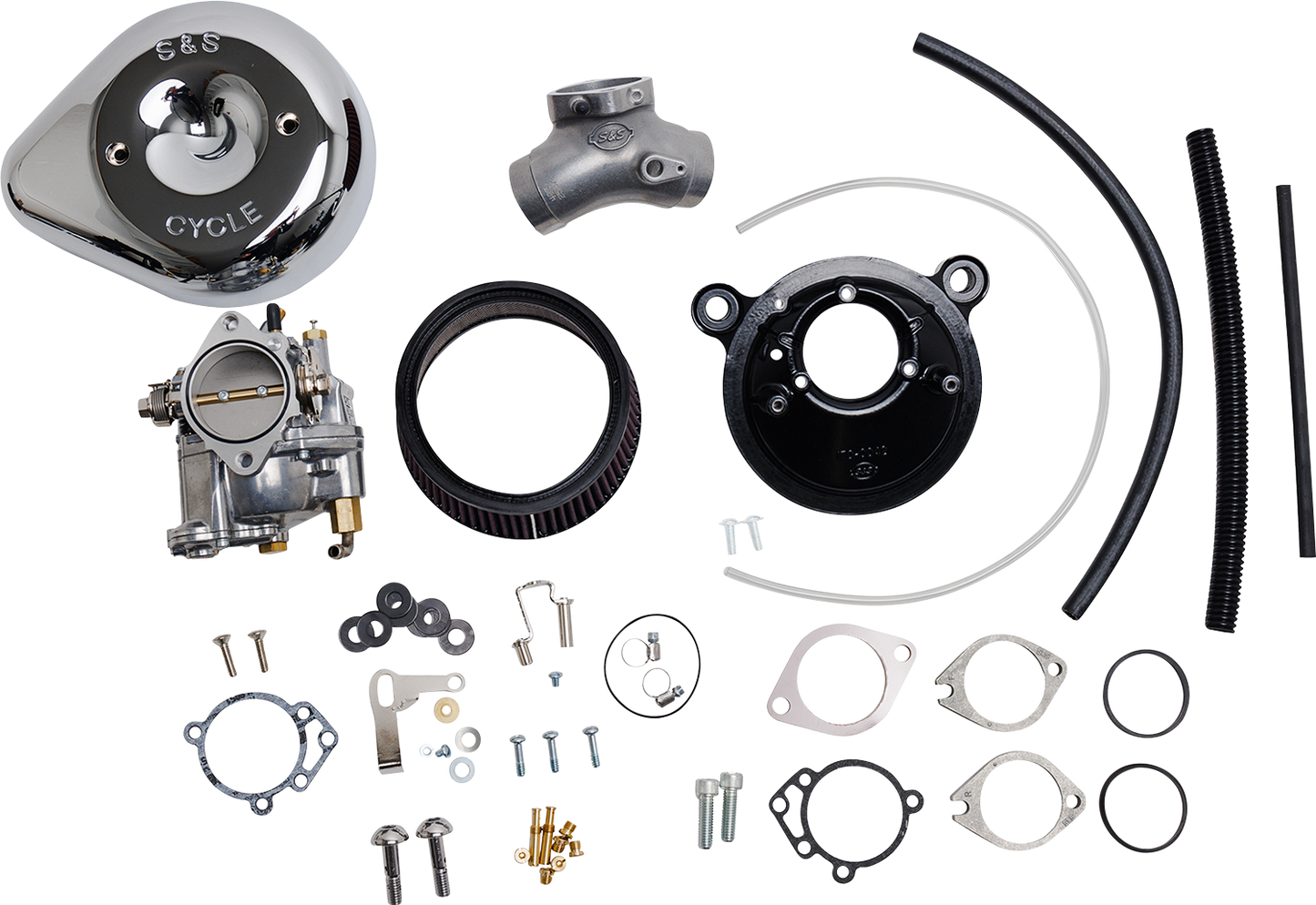 S&S CYCLE Super E Carburetor with Stealth Air Cleaner Kit – Chrome for Twin Cam 110-0151