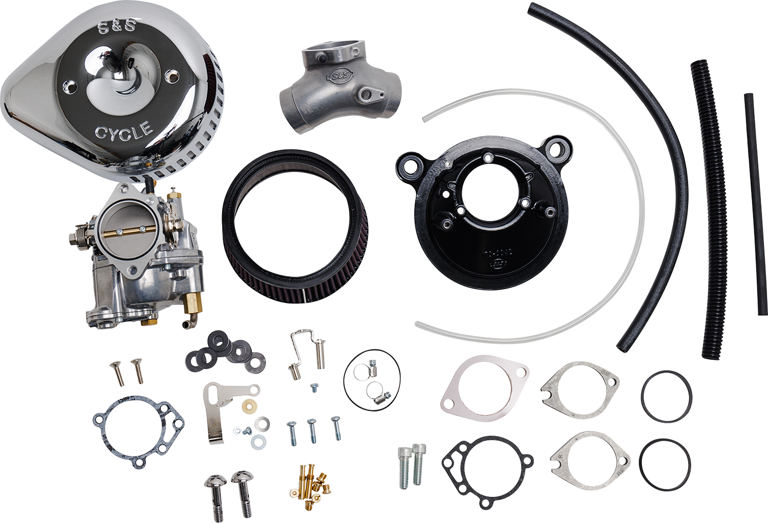S&S CYCLE Super G Carburetor with Stealth Air Cleaner Kit for Twin Cam 110 - Chrome (Part Number 110-0152)