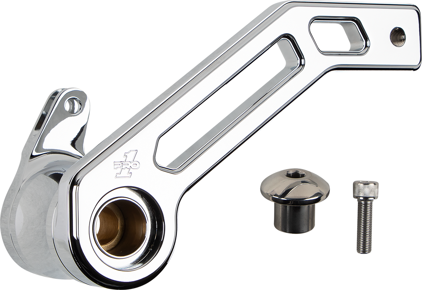 PRO-ONE PERF.MFG. Touring T-Rex Shorty Brake Arm - Chrome - '08-'13 FL 500772