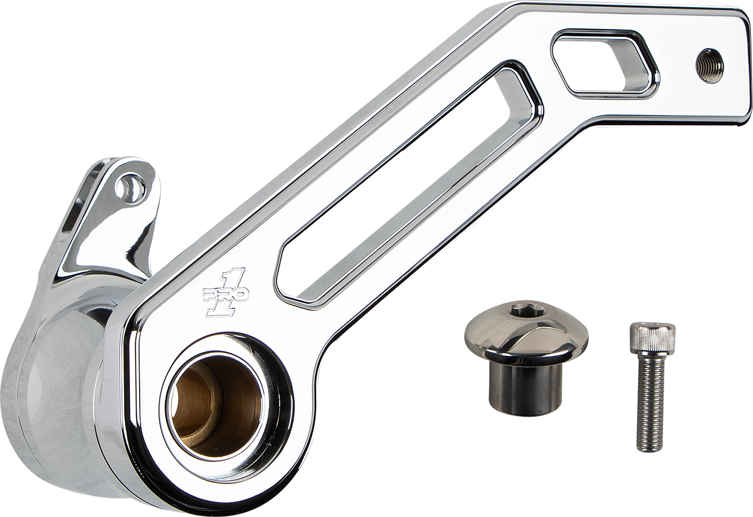 PRO-ONE PERF.MFG. Touring T-Rex Shorty Brake Arm - Chrome - '08-'13 FL 500772