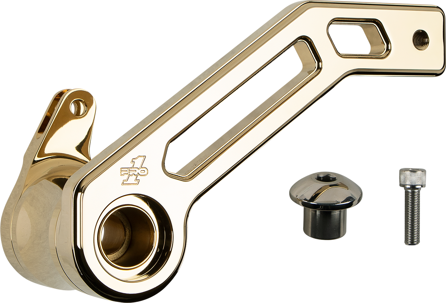PRO-ONE PERF.MFG. Touring T-Rex Shorty Brake Arm - Gold - '08 -'13 FL 500772TIN