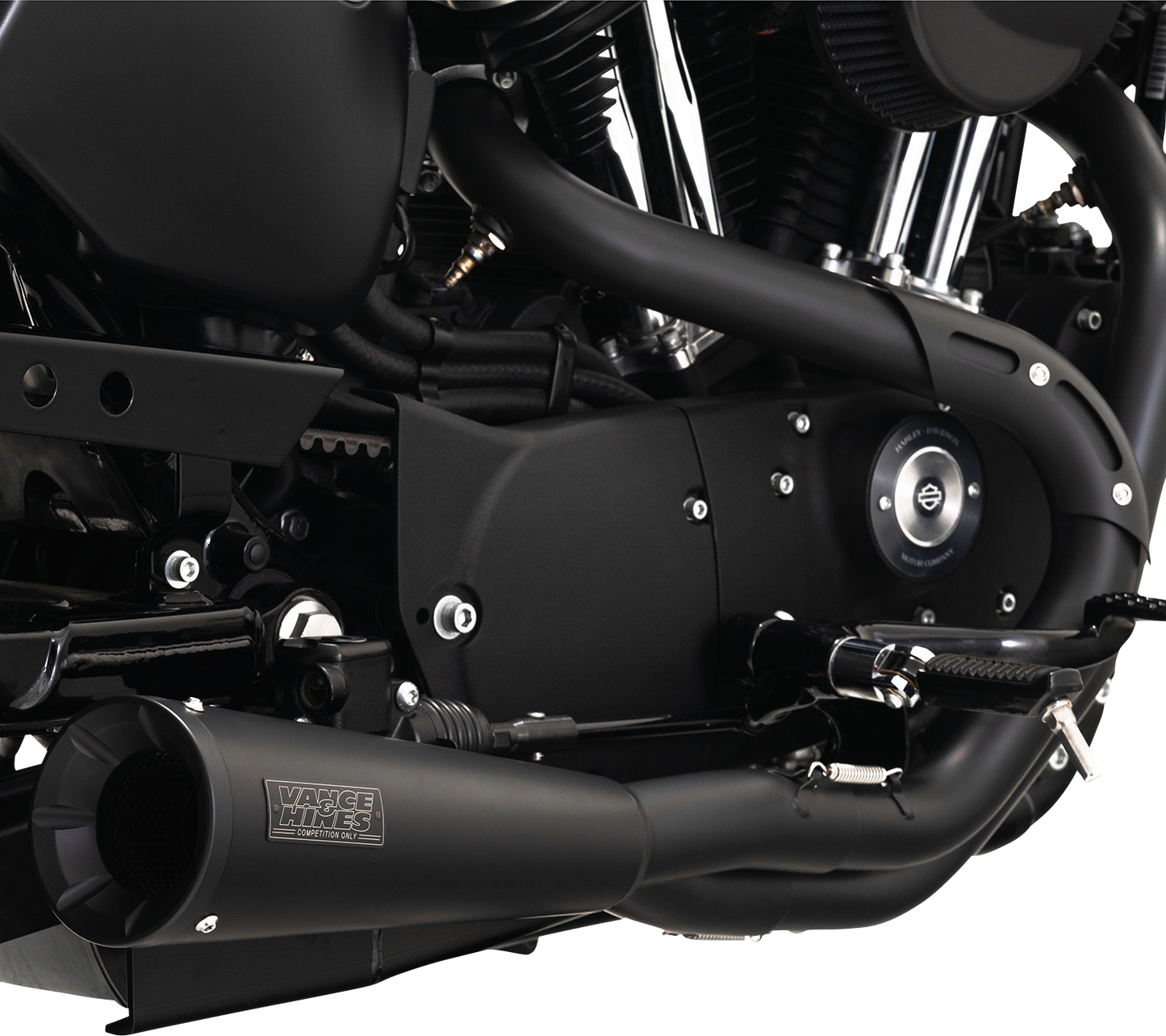 Vance & Hines Upsweep 2-Into-1 Exhaust System – Stainless Steel with Black Finish (Part #47627)