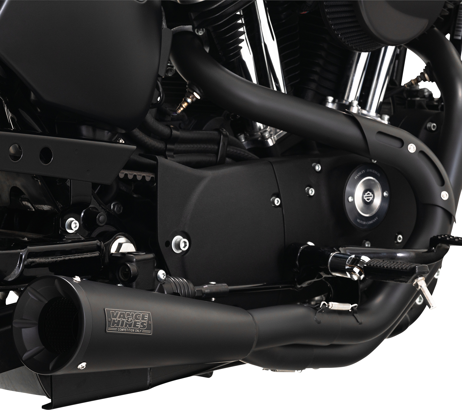 Vance & Hines Upsweep 2-Into-1 Exhaust System – Stainless Steel with Black Finish (Part #47627)