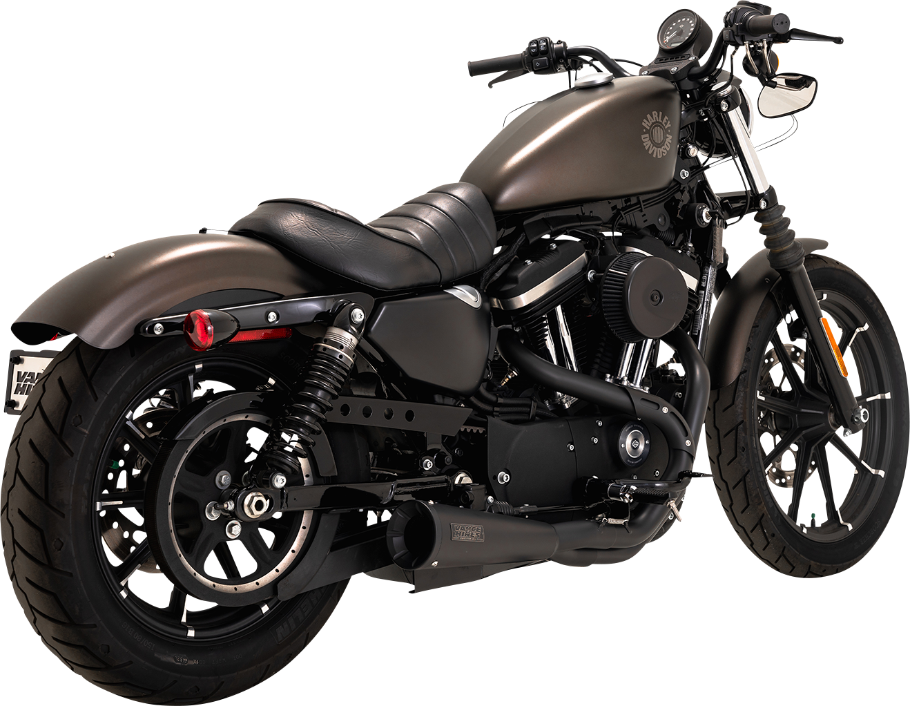 Vance & Hines Upsweep 2-Into-1 Exhaust System – Stainless Steel with Black Finish (Part #47627)