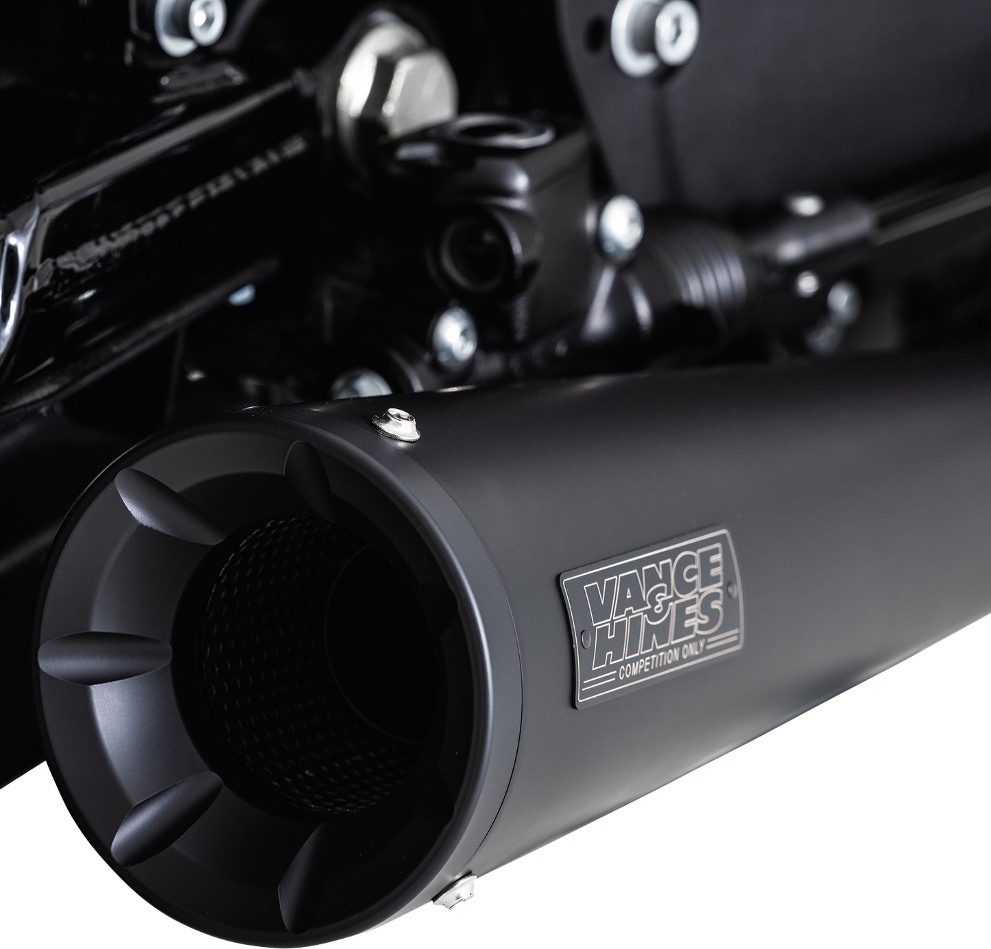 Vance & Hines Upsweep 2-Into-1 Exhaust System – Stainless Steel with Black Finish (Part #47627)