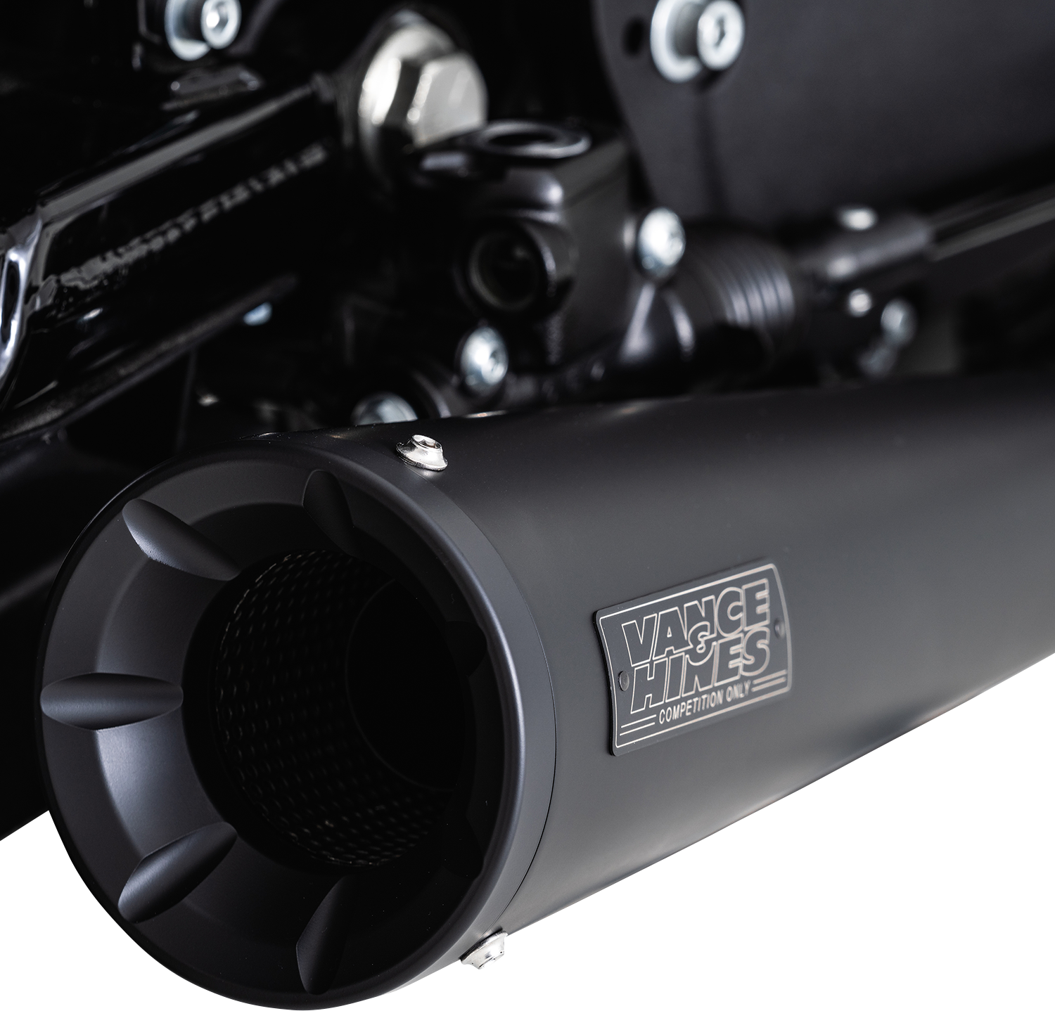 Vance & Hines Upsweep 2-Into-1 Exhaust System – Stainless Steel with Black Finish (Part #47627)